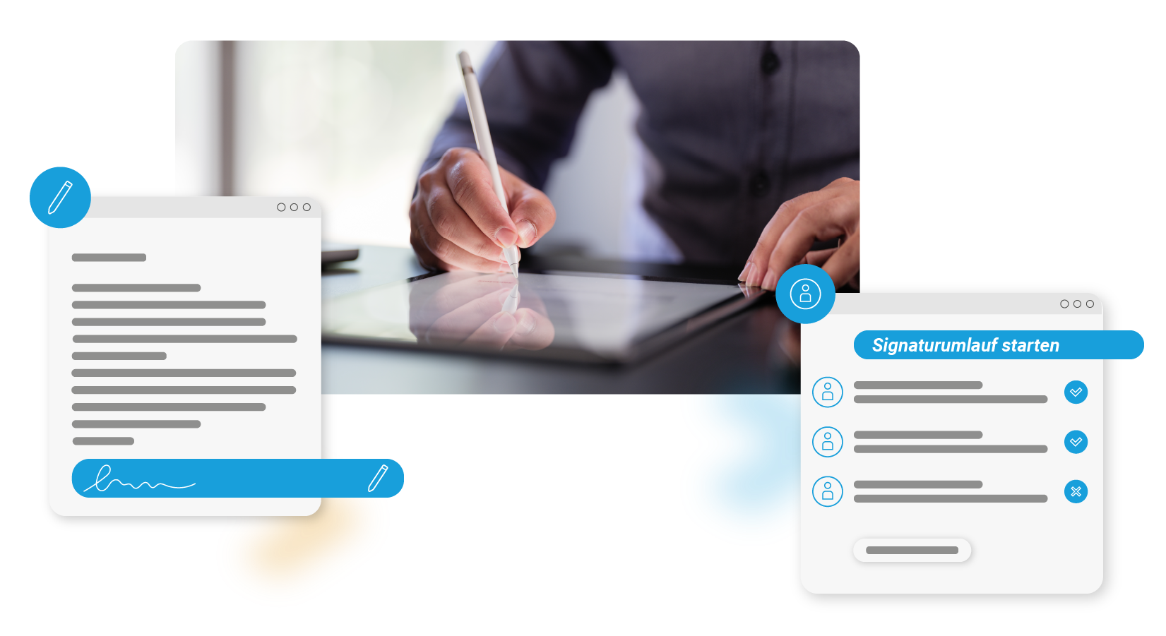d.velop Grafik Signaturumlauf mit mehreren Personen