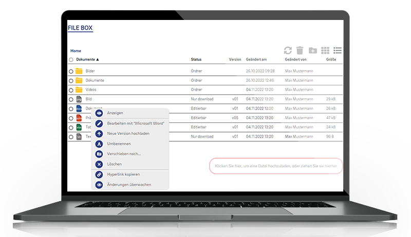 Screenshot Dokumentenverwaltung
