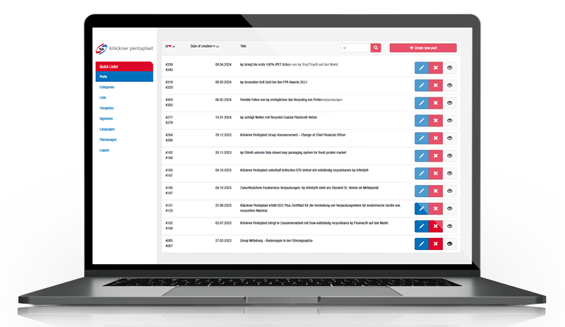 Screenshot Quicklister