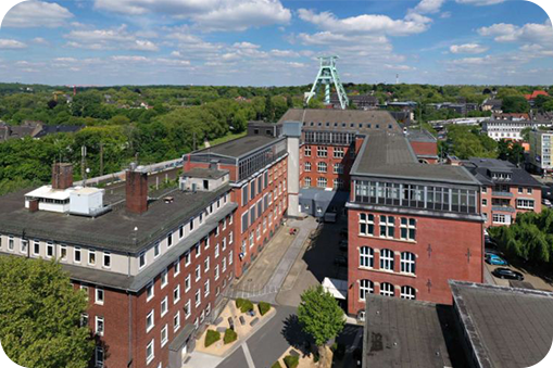 Ansicht des Deutschen Bergbaumuseums und der Technischen Hochschule Georg Agricola