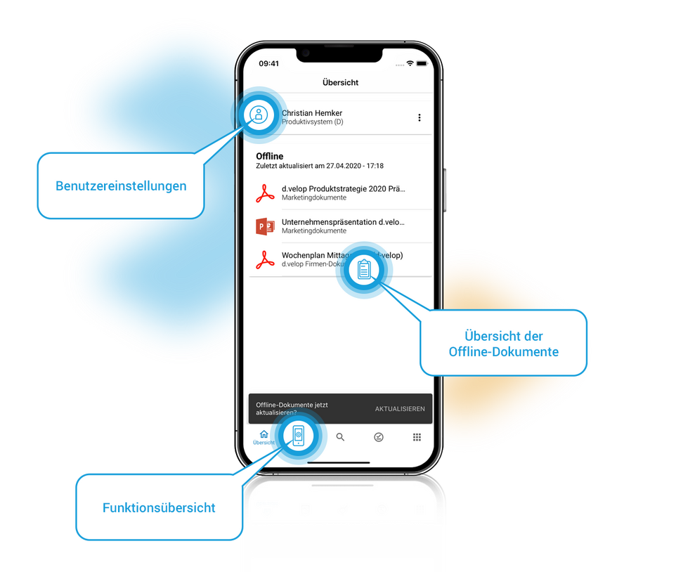 Ansicht der mobilen Version von d.velop documents