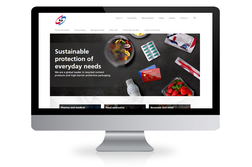 Desktop-Ansicht des Klöckner Pentaplast Webauftritts